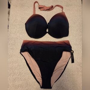 Victoria's Secret Sunset Ombre Bikini 36DD Top/ Large Bottom NWT